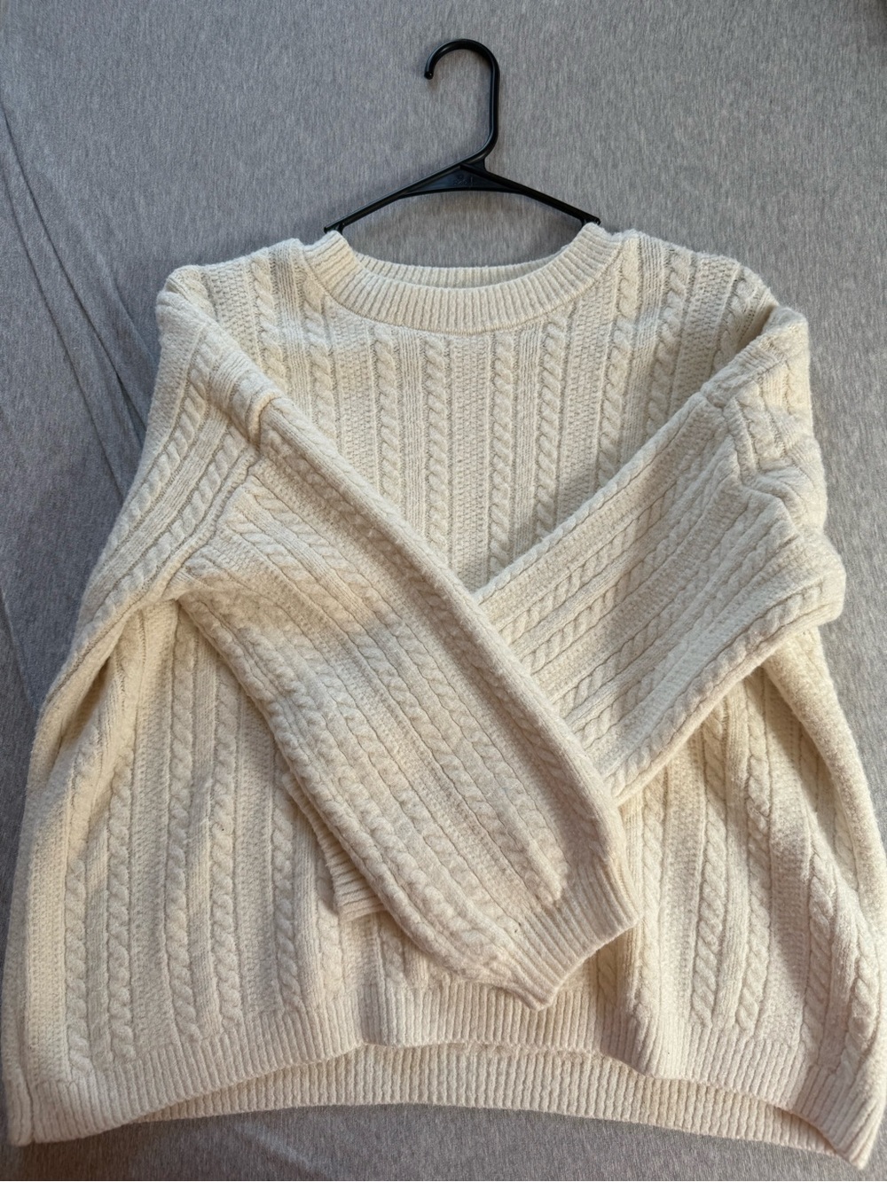 Cream Cable Knit Women's Sweater